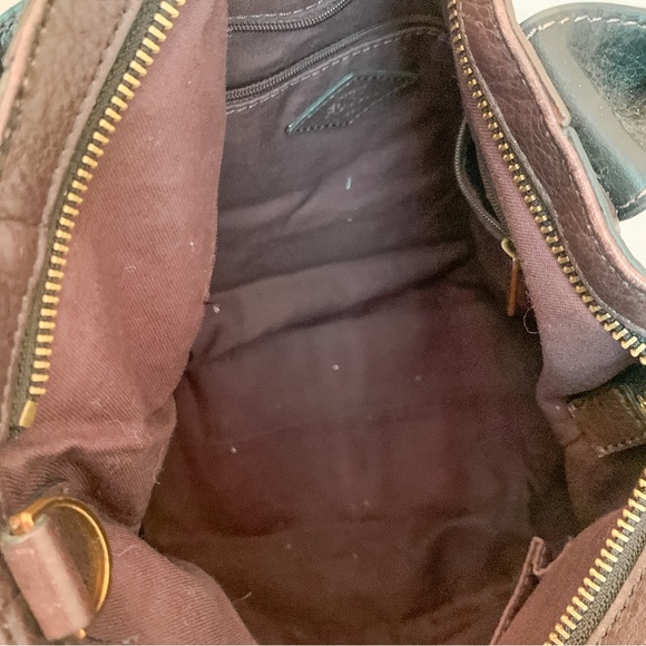 Fossil Brown and Black Soft Leather Satchel Handbag Purse Top Handle 3 Colorway - Picture 11 of 14